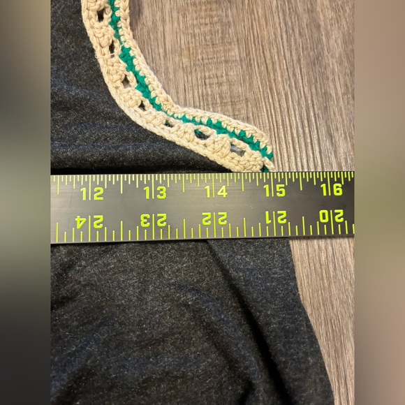 Natural Life Willow Jumpsuit Wide Leg Charcoal Cropped Small Crotchet Trim - Picture 6 of 14